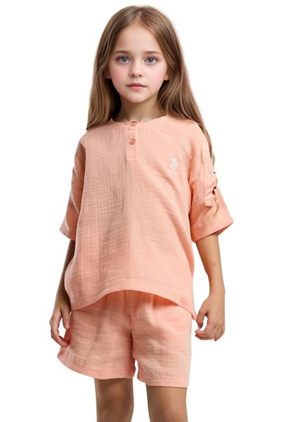 U.S. Polo Assn. Girl's T-Shirt Shorts Set- 100% Cotton