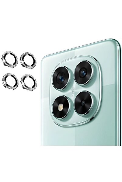 MustCase Xiaomi Redmi Note 14 Pro 4G Uyumlu Gümüş Taşlı Kamera Lens Koruyucu ...