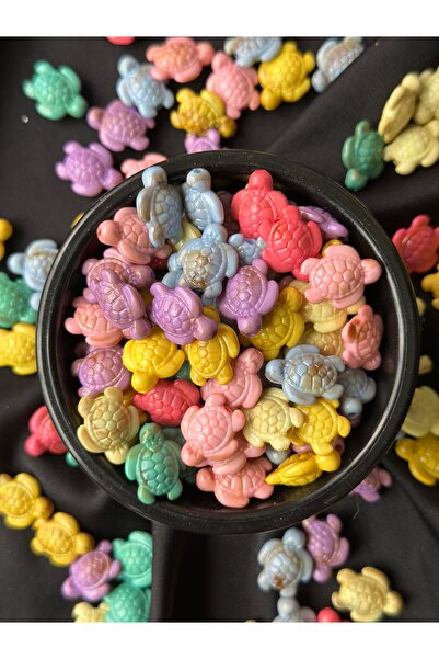 Bijumix Aksesuar 40 Adet Karışık Renkli Kaplumbağa Caretta Caretta Akrilik Pl...