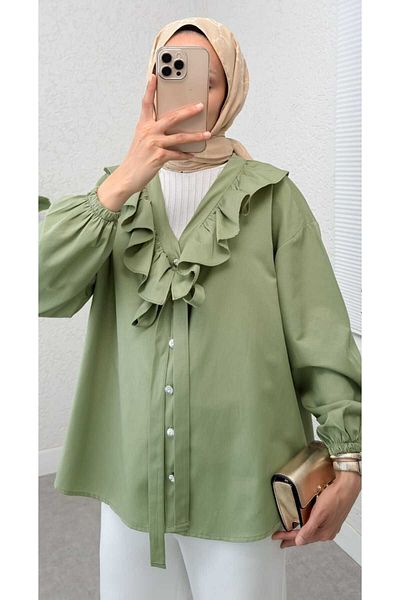 MODA VEDAT Flounce Collar Frilly Tunic -0420