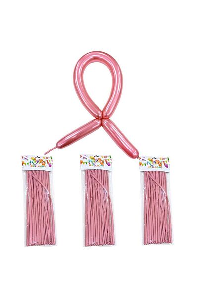 Party and Story Pink Chrome Long Balloons 30pcs