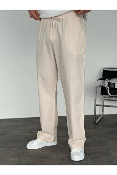 KHAYN Men's Baggy Rubber Waist Gabardin Fabric Pants K2015Gp