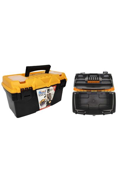 Living Organizer box for storing work tools- Yellow and black