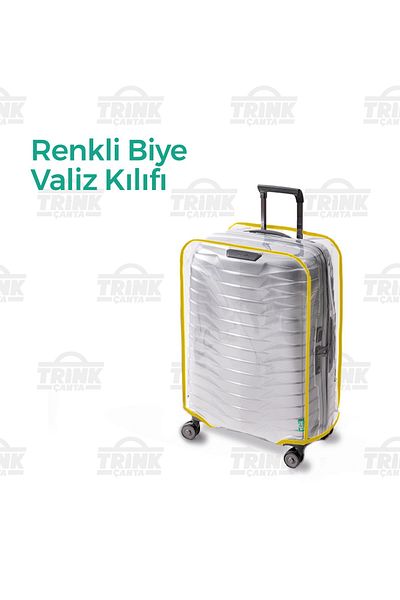 Trink Çanta Transparent Suitcase Cover and Suitcase Protective Case Colorful Piping