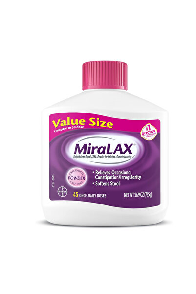 Miralax Laxative Powder, Gentle Constipation Relief for, Stool Softener with ...