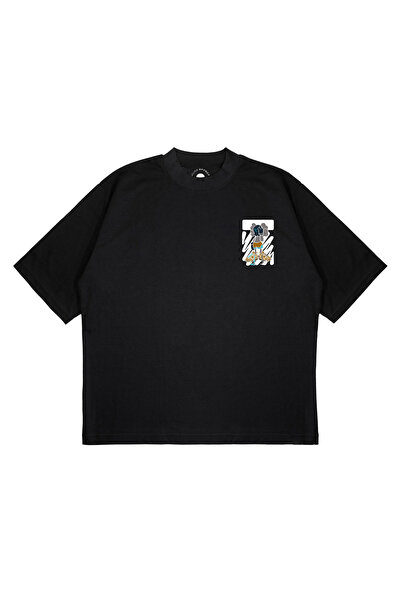 TRAGEDY Unisex Oversize OFF WHITE x KAWS Baskılı Boxy Fit Kalın Kumaşlı T-shirt