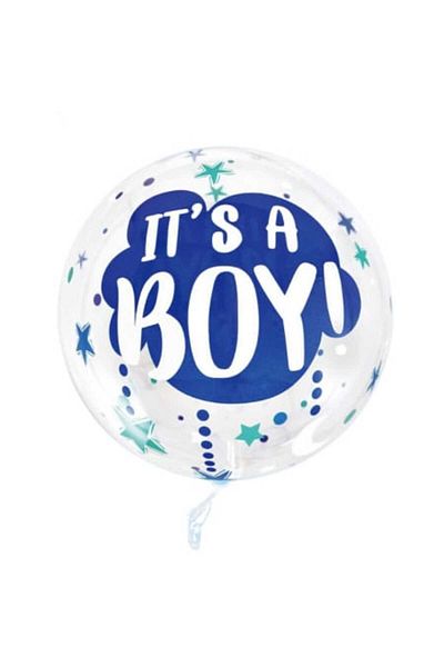 Party and Story Transparent balloon for the birth of a boy
