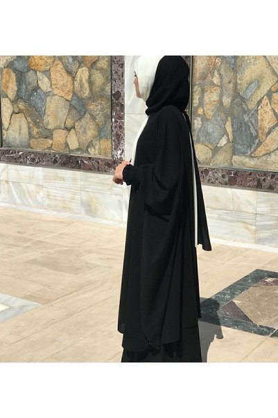 NAKŞİDİL Black Double Hijab Set