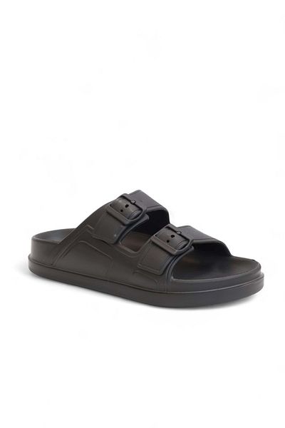 Konfores 2152 Double Buckle Ultra Light Eva Sole Men's Slippers Compatible for Pool, Beach, Daily, Umrah and Hajj