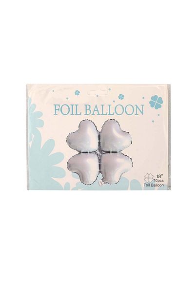 Party and Story Silver Balloon, 10 Pieces, White