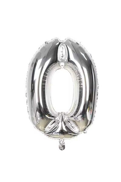 Party and Story Silver number foil balloon, size 80 cm, 43 inches