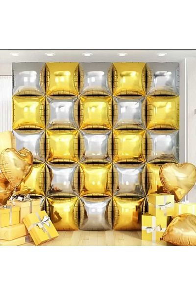 Party and Story Square foil balloon wall 37cm*37cm 4 pieces gold color