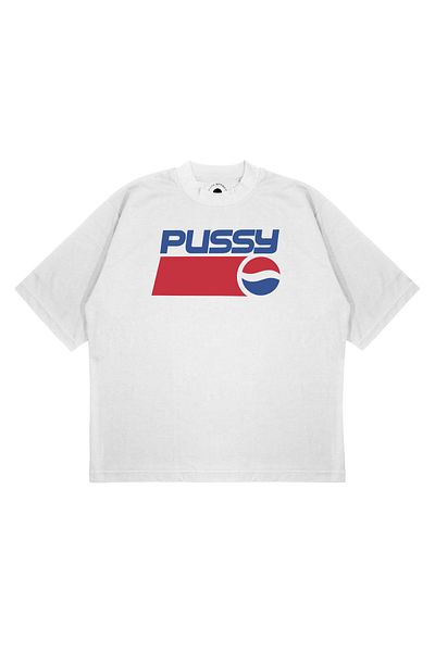 PURE EFFECT Tricou unisex oversize PEPSI PSSY cu imprimeu Boxy Fit din țesătură groasă
