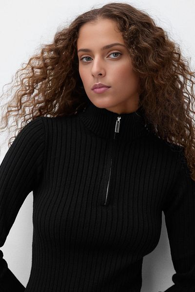 KURGAN TEKSTİL Women's Zippered Twill Mini Dress