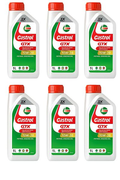 CASTROL Castrol GTX 10W-30 Engine Oil - (6 x 1 liter bottles) - Reliable performance and advanced protection
