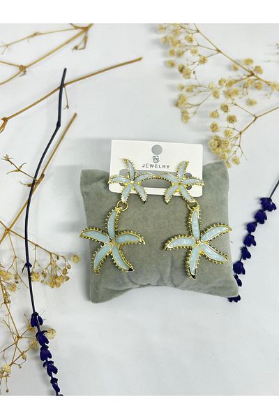 ısıkkonya Stainless Star Stylish Earrings Suitable for Daily Use [Allergy-Free Product]