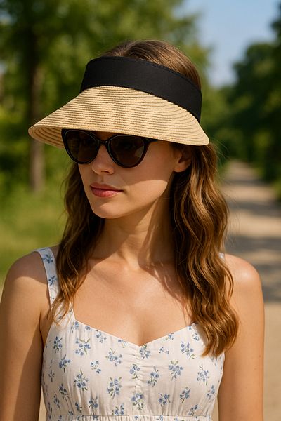 LAGRANZE Elegant Design Premium Straw Visor Hat