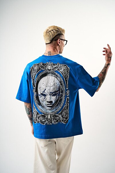 Respire Чоловіча футболка Oversize з принтом, синя