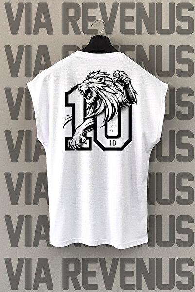 Vordevia Tricou sport cu mânecă zero cu imprimeu pe spate Leu mărimea 10