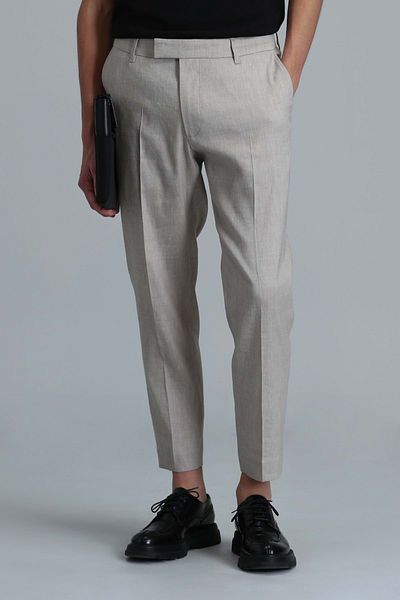 Lufian 111190322 Tomas Smart Men's Chino Pants Comfrot Fit Men's Trousers Beige