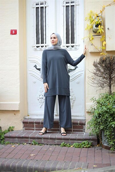 5015 Bisiklet Yaka Yanları Cepli Oversize Takım