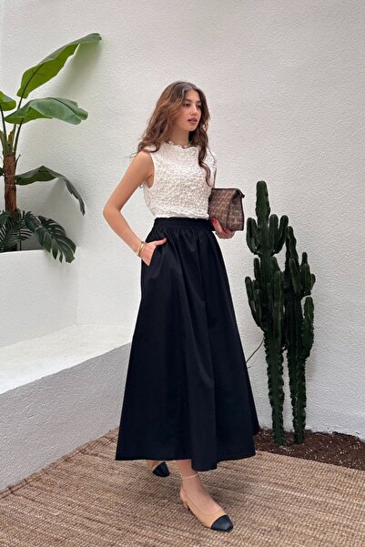 FASİON Fusta de damă din poplin