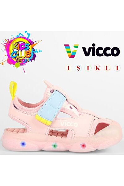 Vicco Live First Step Baby Orthopedic Lighted Children's Sports Sandals Powder