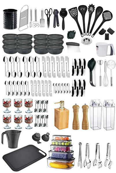 Homerest 166 Parça Çatal Kaşık Bıçak Saklama Kabı Bardak Sosluk Reçellik Kase...