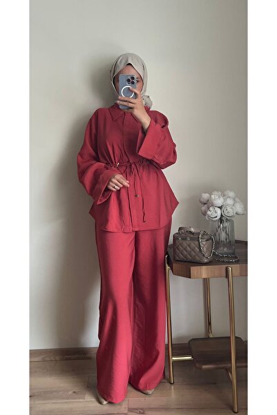 Butik Rahat Kesim Büzgü Detaylı Takım
