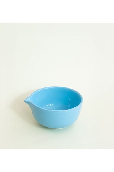 Beige & Stone Ceramic Glossy Blue Matcha Bowl