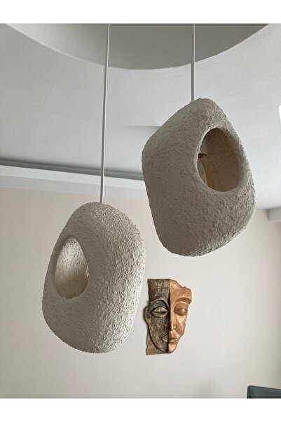 Aslan Retro Delikli Beton Sarkıt Avize 2 Li Set (27X 19 CM)