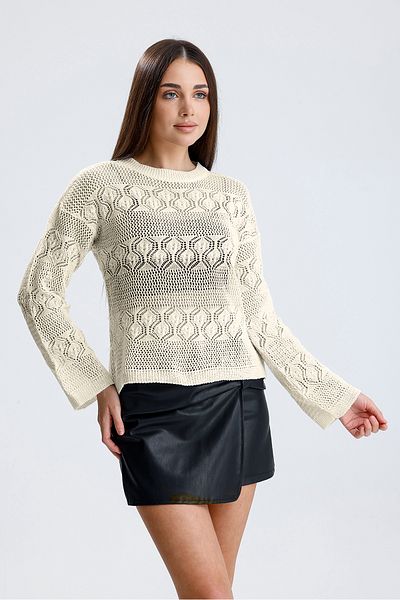 glztriko Women's Openwork Seasonal Patterned Cotton Blouse Knitwear Sweater Glz033