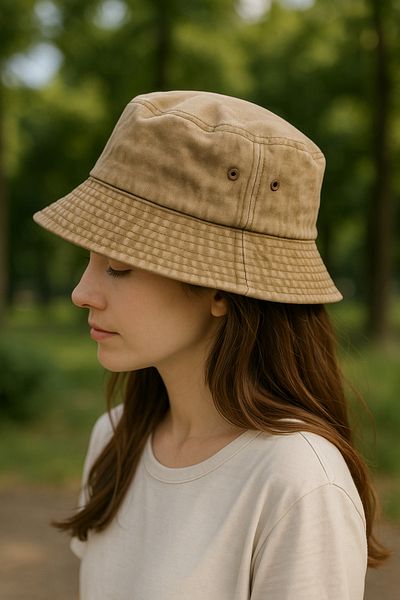 LAGRANZE Women's Vintage Washed Bucket Hat