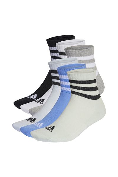 adidas adidas Unisex Quartersocken, 3er Pack - 3-Stripes Cushioned Sportswear Mid-Cut Socks, Logo, Streifen