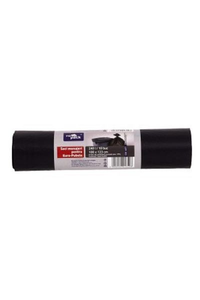 Venus Dsh Black Ldpe Garbage Bag 240 L, 10 Pieces (Ropack)
