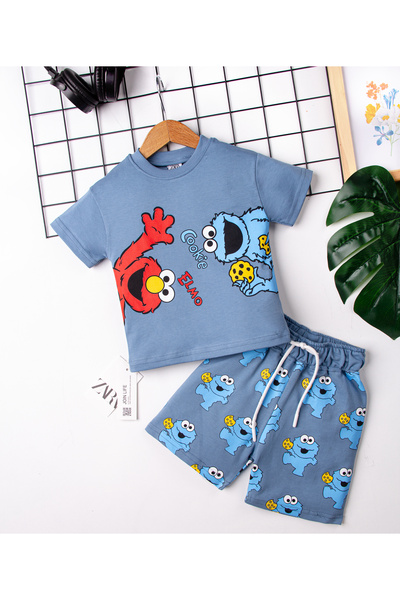 By Cwhr 100% قطن كوكي مونستر بيبي بوي شورت تي شيرت بدلة بيبي بوي شورت بيبي بو...