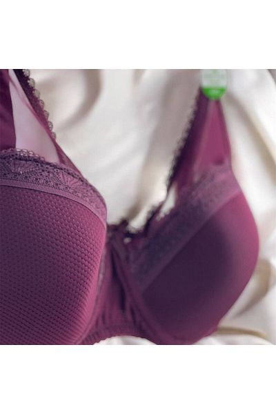 LİBELLA İÇ GİYİM Sutien cu sârmă cu dantelă și detaliu din plasă – violet – sutien de susținere – mărime mare