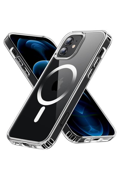 OEM Husă pentru iPhone 12/12 Pro, policarbonat, cu încărcare Magsafe, transparentă, BzStore