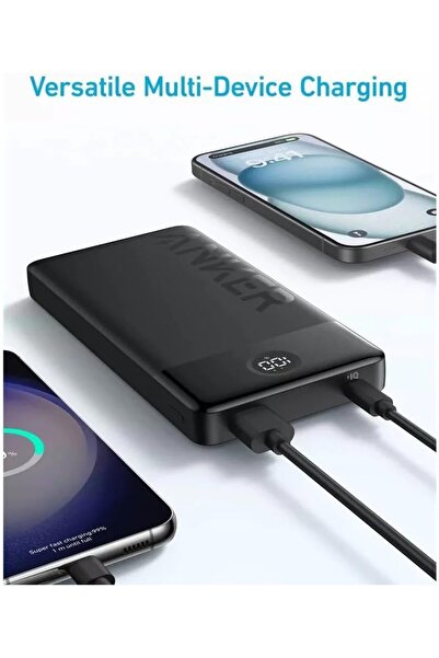 Anker بنك طاقة بسعة 20,000 مللي أمبير/ساعة - 15 وات مع منافذ USB وType-C