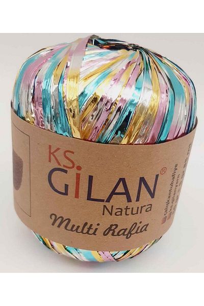 Nusrat Bilişim Shiny Raffia Mixed Color Bag Accessory - No:9