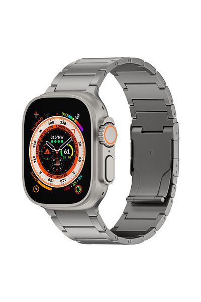 LUVLU Curea Titan Pentru Apple Watch Ultra Si Ultra 2 (49MM) Titan Grad 2, Protectie Dlc