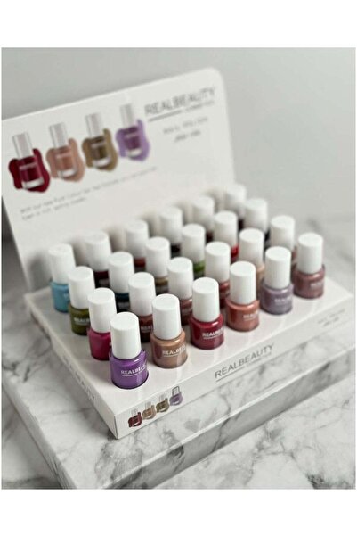 real beauty مجموعة طلاء أظافر متعددة الألوان مكونة من 24 قطعة