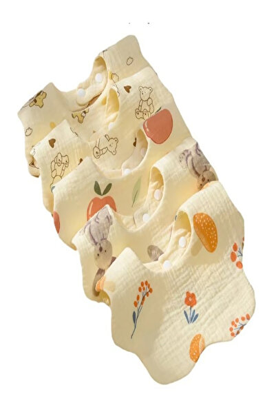 Best Ladies 5 Pieces Mixed Girl Pattern 100% Cotton Muslin Fabric Baby Bib wi...