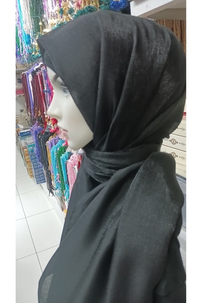 CARLİNA SİYAH KENDİNDEN SİMLİ ABİYE ŞAL