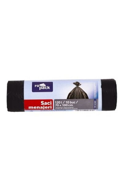 Venus Dsh Black Ldpe Garbage Bag 120 L, 10 Pieces (Ropack)