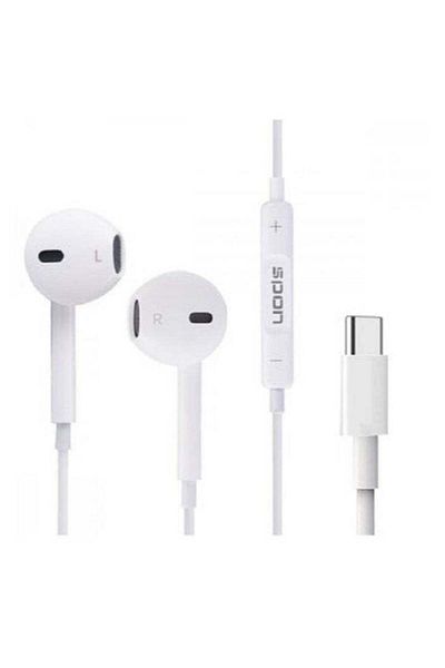 SP Type-C Wired Earphones with Built-in Microphone - White