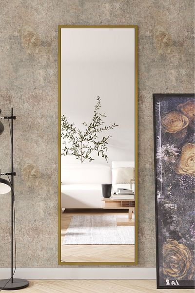 Marsah Home Oglinda de perete dreptunghiulara 180x60 Cm Auriu