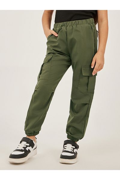 Styli Solid Elasticated Waistband Cargo Pants