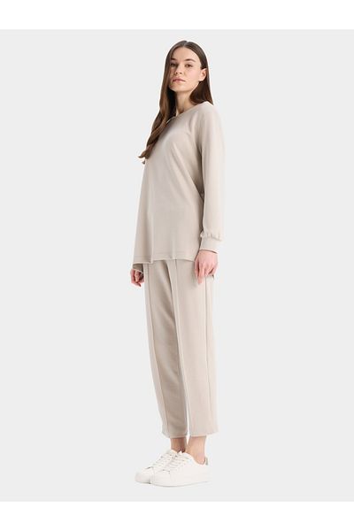 DeFacto Women Beige Regular Fit Flexible Waist Pant