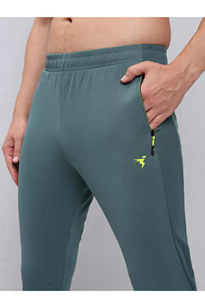 Technosport By Styli Men Green Solid Elasticated Waistband Track Pants